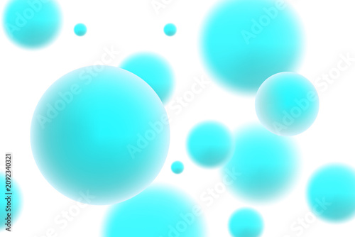 Aesthetic 3D flowing blue scattered spheres isolated PNG, transparent background. Fresh bubble fizz close up element. Abstract ballon backdrop, blurred round pearl element banner.