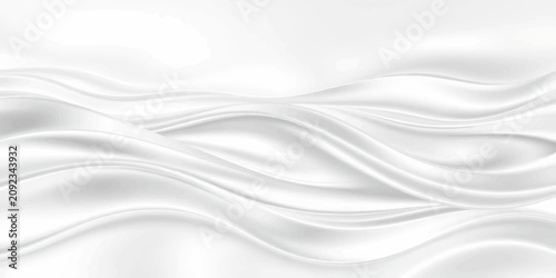 Cuadro en lienzo Abstract White Silk Satin Wave Background with Soft Flowing Fabric Texture Smoot