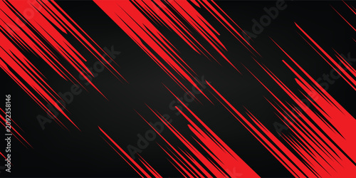 Canvastavla Abstract brush, stroke, Red grunge brush stroke on dark black background
