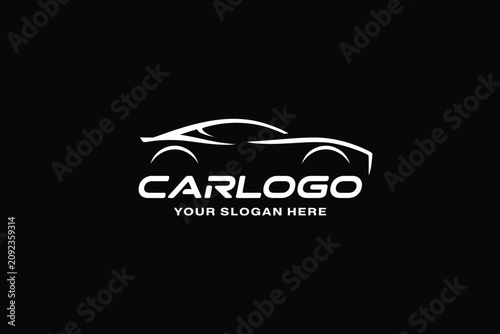 Photos car logo modern wordmark placeholder slogan editable vector