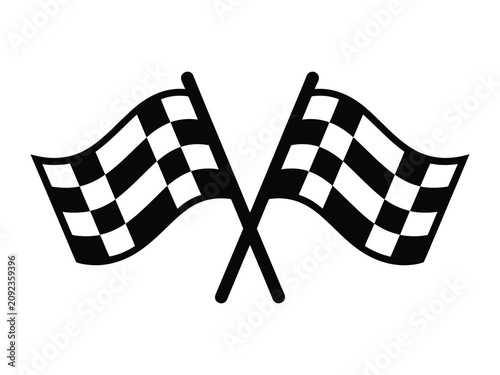 Tableau sur toile racing finish line checkered flags crossed pole motorsport graphic