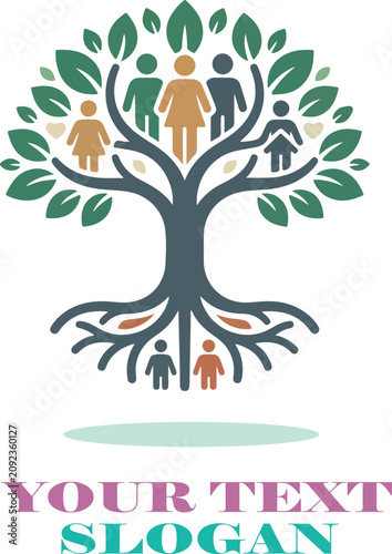 family tree roots cliparts logo icon vector white background .