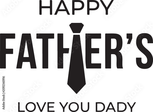 Bilde på lerret Happy fathers day graphic with necktie icon illustration celebration typography