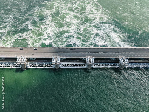 Canvastavla Oosterscheldekering, Delta Works flood barrier protecting the Netherlands with a