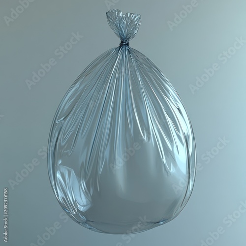 A translucent plastic bag floats gently capturing light with its shiny surface