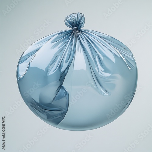 A translucent bag filled with various waste materials illustrates the need for recycling