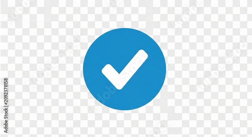 Checkmark Icon on Blue Circle Background with Grid Pattern Vector Illustration