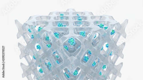 Tissue engineering scaffold promoting regenerative cell growth in biotechnological research