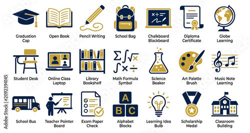 Globe learning icon with classroom style design showing continents and educational connection concept