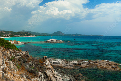 Canvas Print island in the sea coast sardines Italy island beach rock colour water amazing in