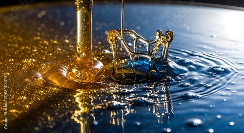 Golden hour reflection of a bicycle on water.