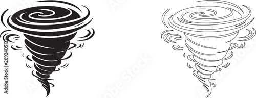 Foto Silhouette of a tornado icon
