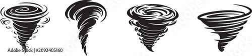 Tableau sur toile Creative vector illustration of hurricane indication  spiral view icon symbol set isolated on white background