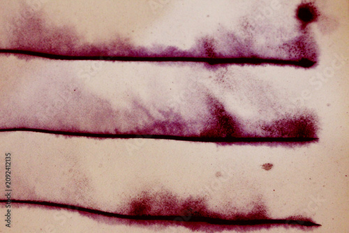 Abstract watercolor background featuring deep burgundy horizontal ink lines with soft feathered edges, organic pigment diffusion, and subtle paper grain. 