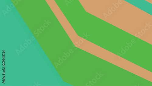 Принти на полотні Bold geometric composition featuring interlocking angular planes of emerald green and sandy tan and seafoam teal for contemporary wall decor