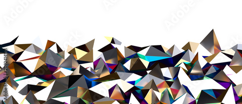 Cuadro en lienzo Dynamic abstract background of sharp, geometric crystal formations with a captiv