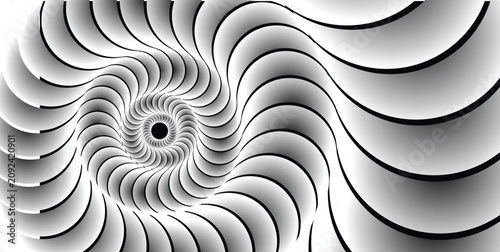 Spiral pattern with a central black circle a monochrome vector illustration with a swirling design abstract