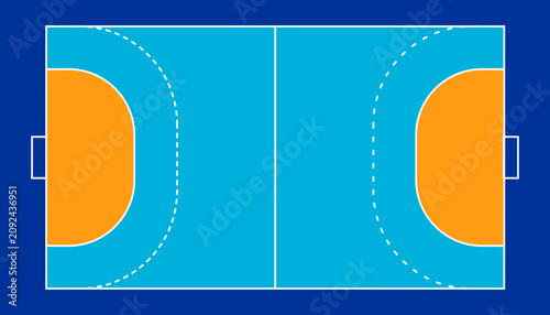 Handball court top view vector illustration