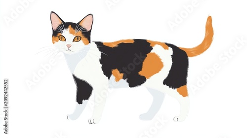 Tricolor Cat Illustration