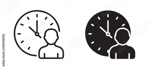 Photos Time management and productivity person icon set with management, schedule