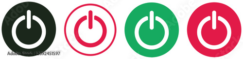 Foto Power On Off Icon Set Featuring Modern Electric Power Switch Button Energy Contr