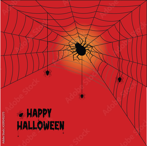 Halloween spider net illustration