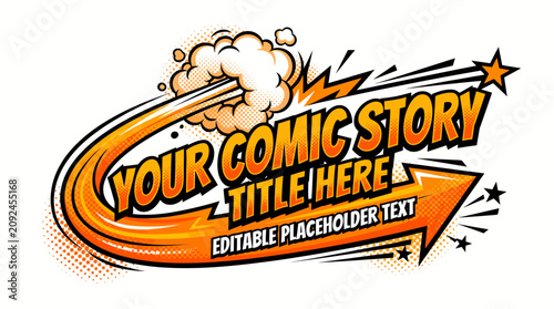 Quadro su tela comic book title placeholder template.