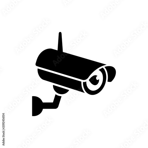 Outdoor security camera surveillance system icon with security, surveillance