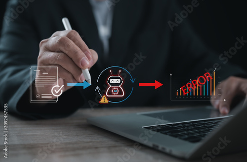 фотографія AI validation workflow detecting hallucinations, verifying generated content, im