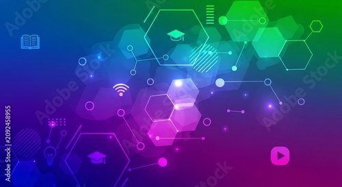 Abstract Digital Technology and Science Network Background.
