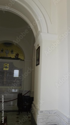 The interior of a sanctuary dedicated to Jesus in the mountains of the province of Avellino, Italy.