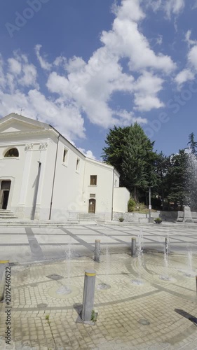 The facade of a church in Caposele, a village in the province of Avellino, Italy.