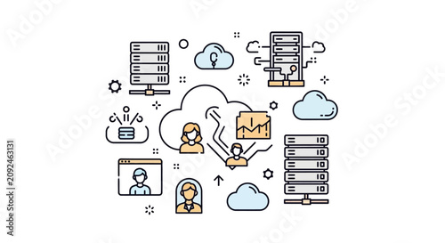 A conceptual illustration of network communication and data exchange.