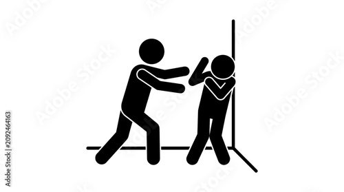 Obraz na płótnie Illustrates power play dynamics ideal for educational materials, presentations, and articles on bullying, aggression, victimization, and fear resilience concepts