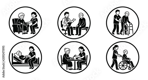 Quadro su tela Financial hardship silhouettes depicting debt loss and despair vector illustrati