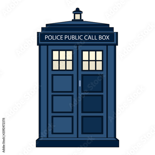 Canvas Print Traditional British police box design vector isolated illustration