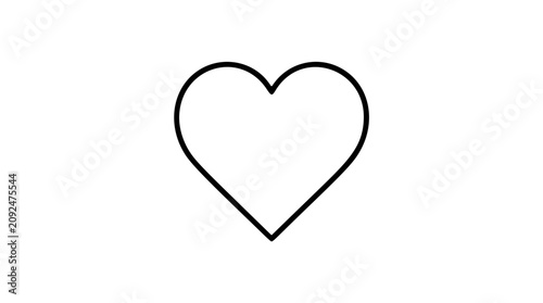 Bild auf Leinwand A charming black and white line art vector icon of a heart symbol with hand-traced curves, perfect for social media buttons, appreciation badges, or love-themed designs