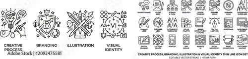 Obraz na płótnie A detailed illustration of various digital assets, showcasing creative graphics and visual elements