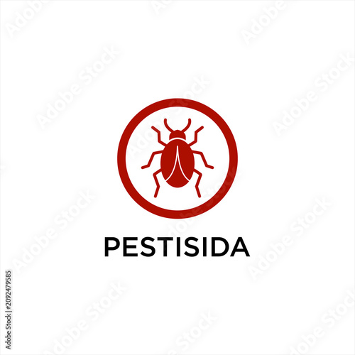 Pesticide Bug Logo Design Vector Red Insect Protection Symbol for Pest Control Company Branding