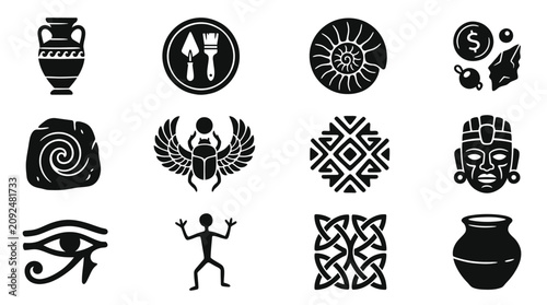 Photos Ancient Civilization and Archaeology Symbols Collection.
