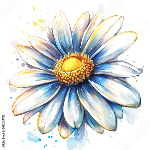 Canvastavla Daisy watercolor painterly illustration, semi-realistic fantasy design, magical