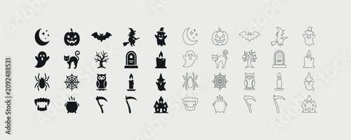 Φωτογραφία Black spider icon with sharp fangs, illustration