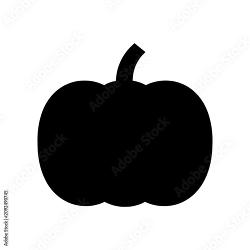 Pumpkin Minimal icon featuring a clean and modern pumpkin silhouette with simplified contours. Premium black and white vector illustration ideal for autumn themes, Halloween designs, harvest festivals