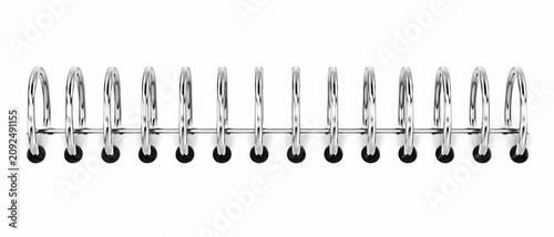 Metal wire notebook spiral binding isolated on white background. Vector illustration of double loop binder coil for notebooks, planners, sketchbooks, albums, calendars and stationery design.