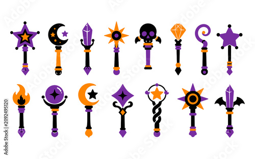 Tableau sur toile Cute Halloween wallpaper, spider and themed pattern with pumpkins on white backg
