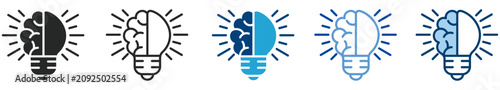 Brainstorm process icon set multi style icon set collection vector illustration