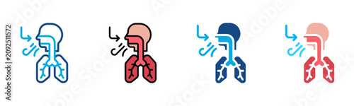 Schilderij op canvas Breathe Icon Multiple Style Vector Illustration
