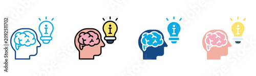 Quadro su tela Knowledge Icon Multiple Style Vector Illustration