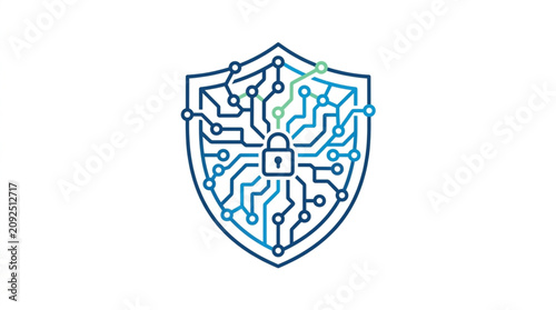Photos Digital Shield with Circuit Board Design Vector.
