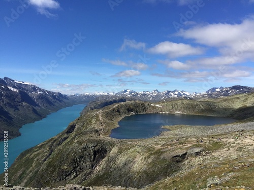 Canvas Print lake and mountains